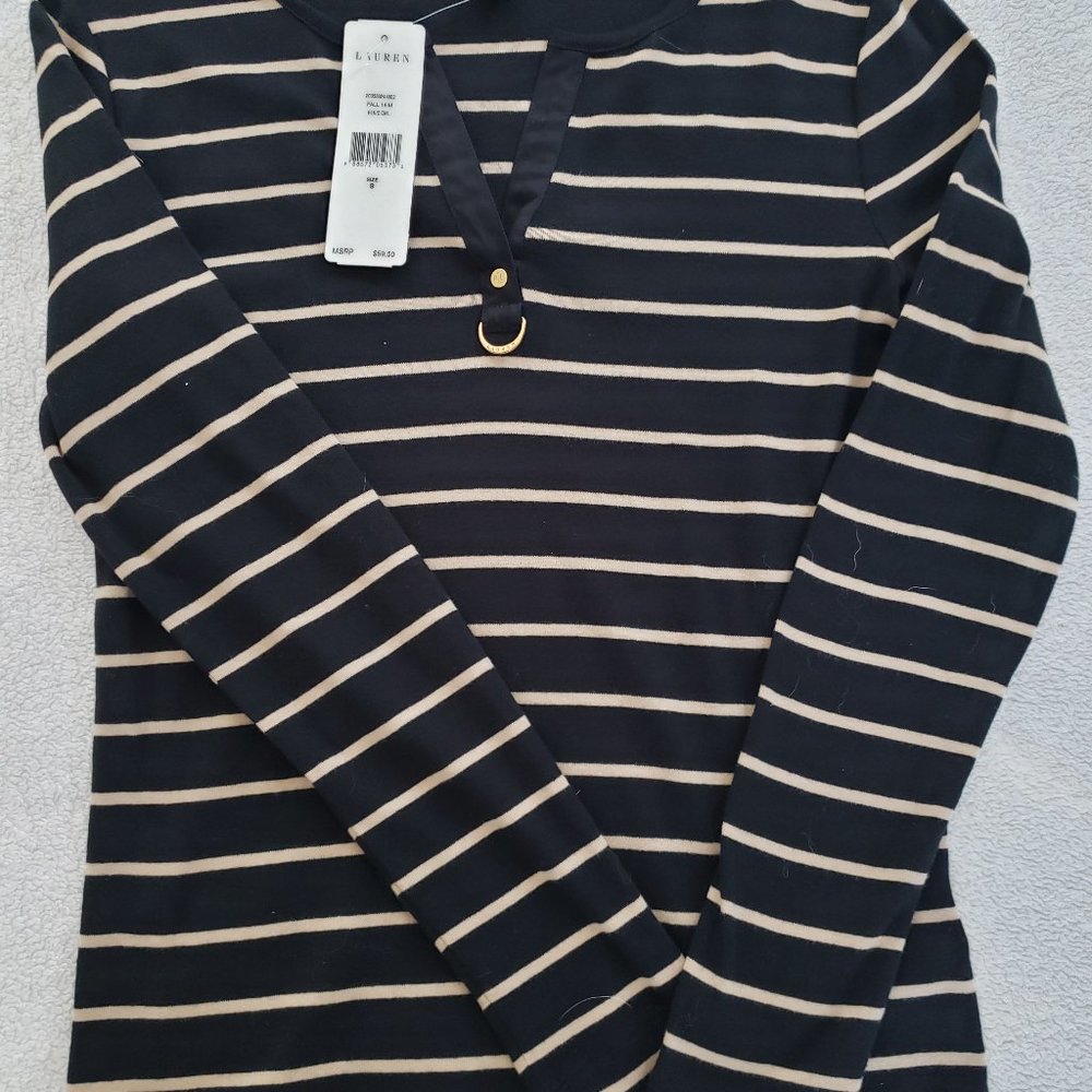 Ralph Lauren Black/Gold Striped Long Sleeve Shirt